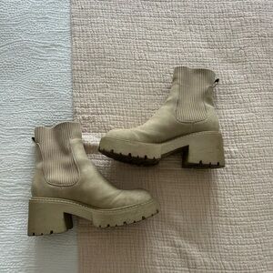 Madden Girl Taupe Heeled Boots